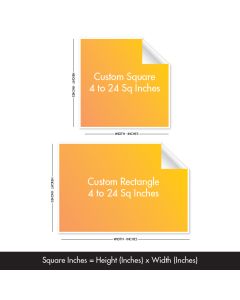 Custom Square Corner Individually Cut Sticker - Vinyl (4 to 24 Square Inches)